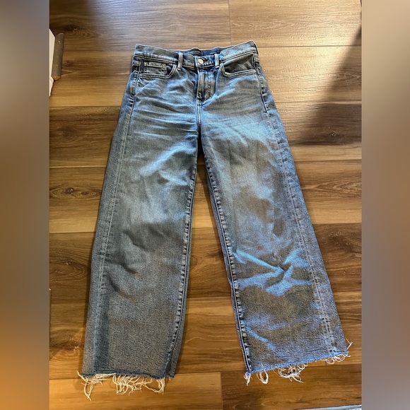 Banana Republic high rise wide leg crop size 26. Raw hem - Picture 2 of 6